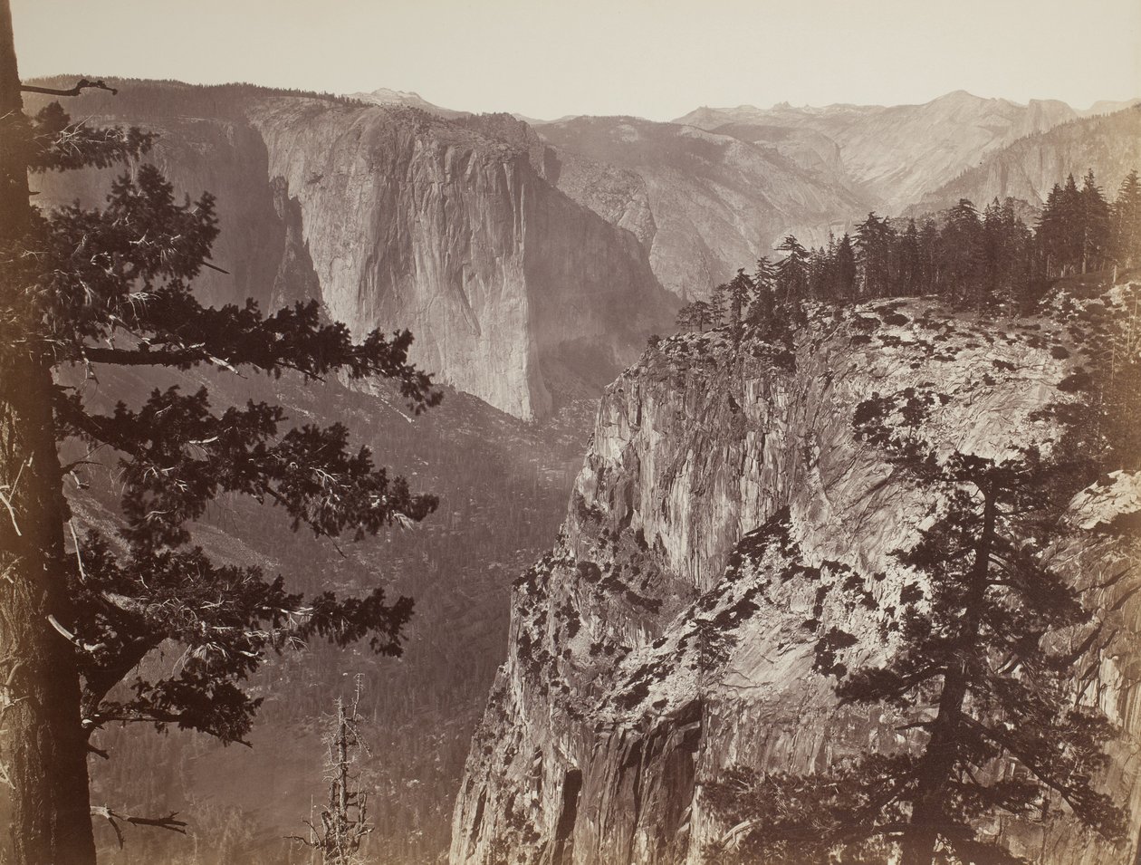 A Yosemite-völgy első képe a Mariposa ösvényről, 1865-66 alkotó: Carleton E. Watkins