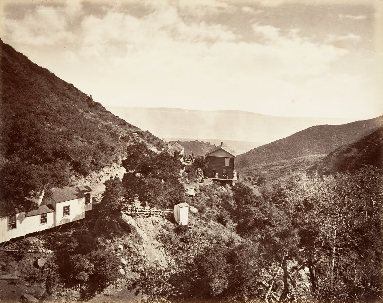 Hot Sulphur Springs, Santa Barbara, 1876, nyomtatott kb. 1876. alkotó: Carleton Emmons Watkins