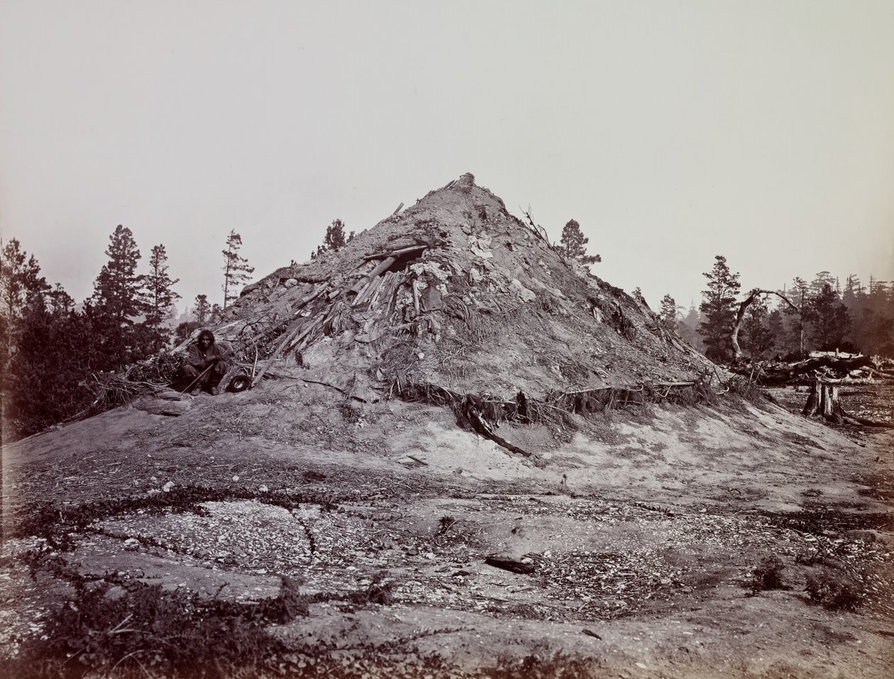 Indian Sweat House, Mendocino megye, Kalifornia, 1863. alkotó: Carleton Emmons Watkins