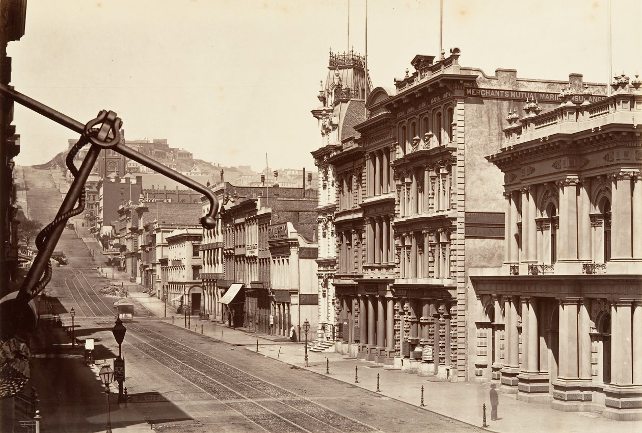 North Side of California Street, 1864, nyomtatott kb. 1876. alkotó: Carleton Emmons Watkins