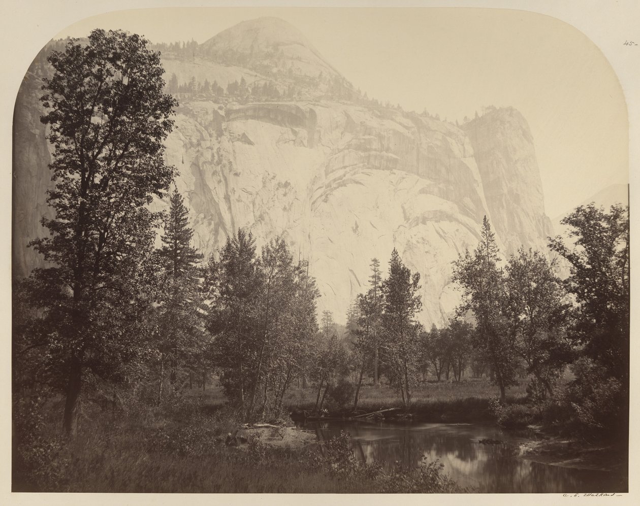 Kilátás a folyóra a Royal Arches-ra, Yosemite alkotó: Carleton E. Watkins