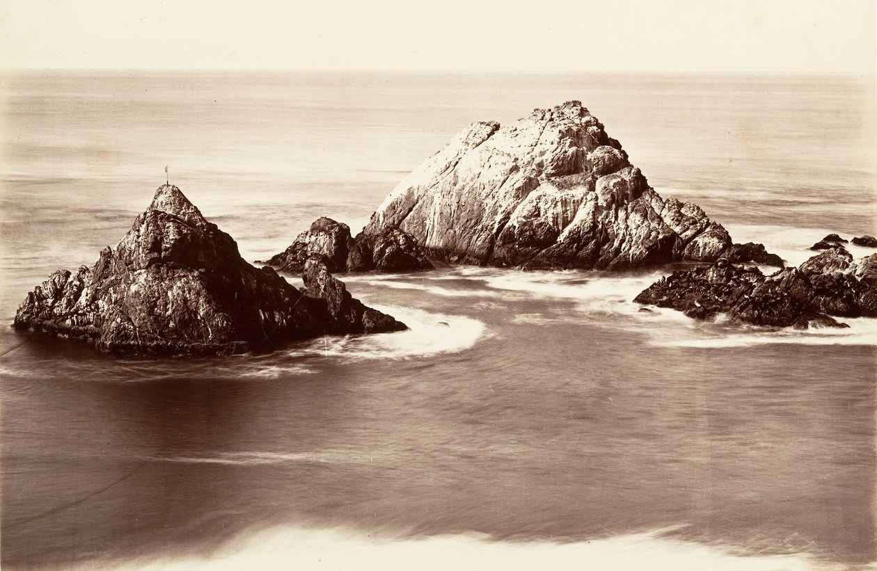 Seal Rocks, 1868-69, nyomtatott kb. 1876. alkotó: Carleton Emmons Watkins