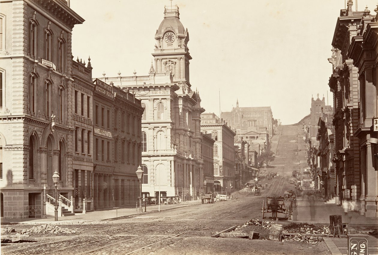 South Side of California Street, 1864, nyomtatott kb. 1876. alkotó: Carleton Emmons Watkins