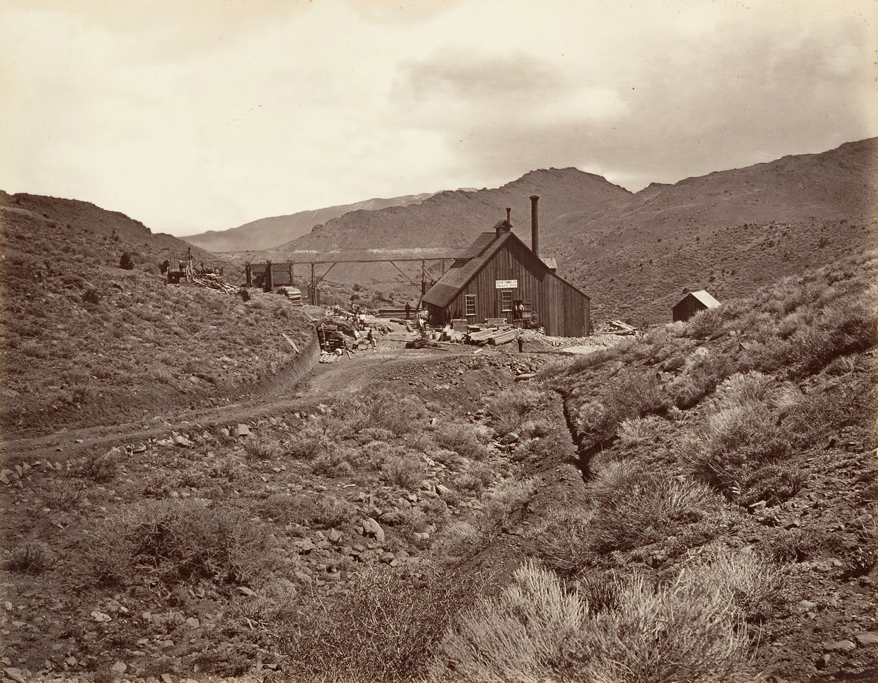 Sutro Tunnel Shaft No. 3, 1875, nyomtatott kb. 1876. alkotó: Carleton Emmons Watkins