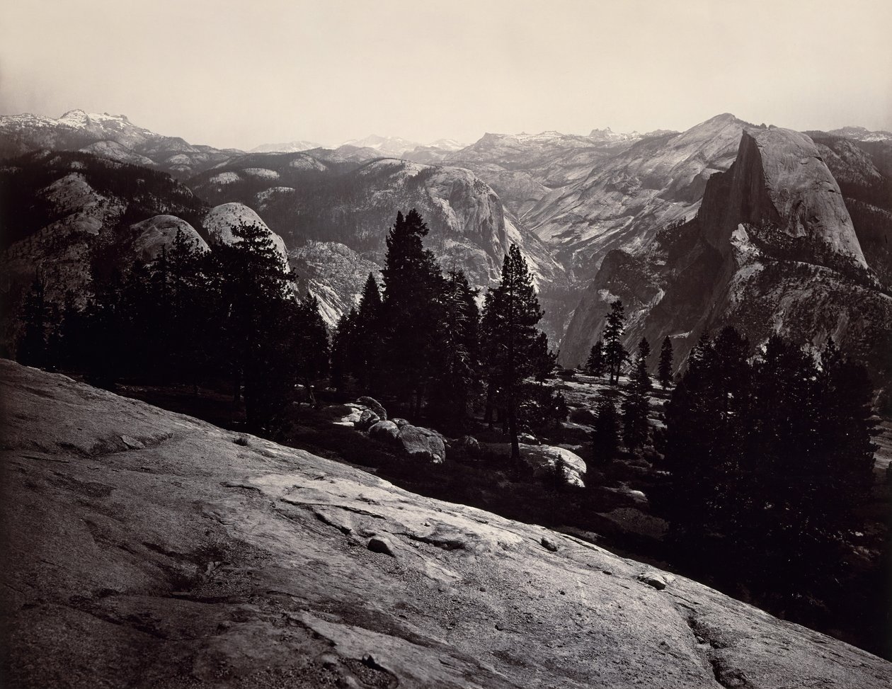 Kilátás a Sentinel Dome-ból, Yosemite, 1865-66. alkotó: Carleton Emmons Watkins