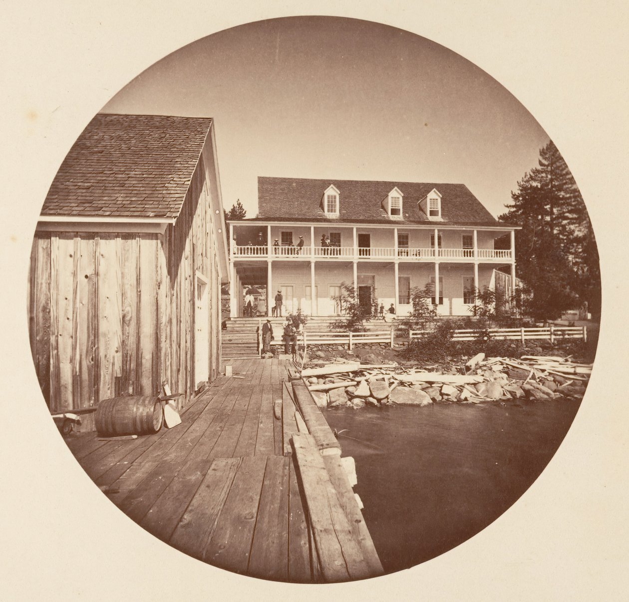 Warm Springs Hotel Lake Tahoe, kb. 1878. alkotó: Carleton Emmons Watkins