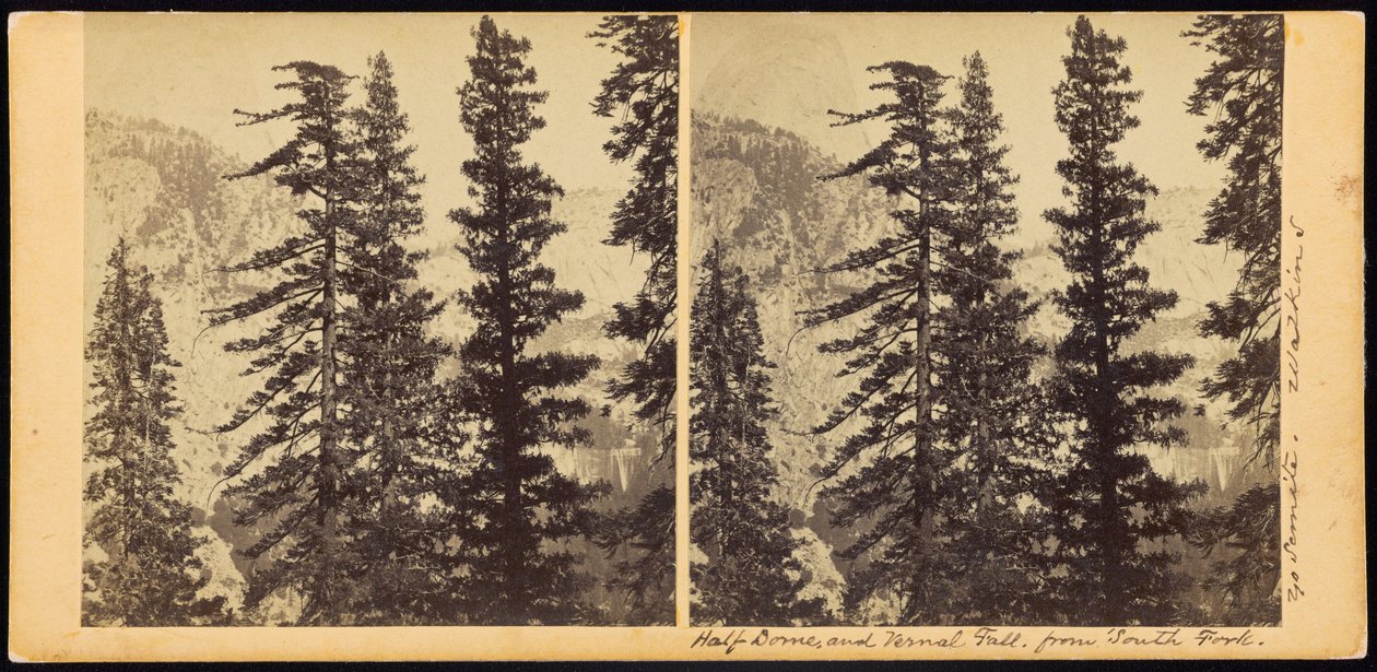 Half Dome és Vernal Fall, South Forkból alkotó: Carleton Watkins
