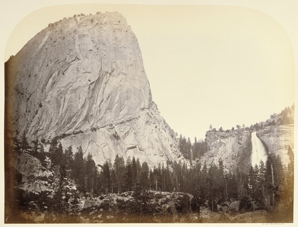 [Broderick-hegy - Nevada-vízesés - Yosemite] alkotó: Carleton Watkins
