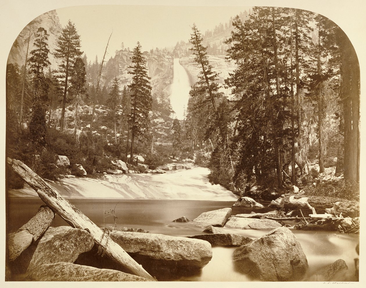 Nevada-vízesés - 700 láb, Yosemite alkotó: Carleton Watkins