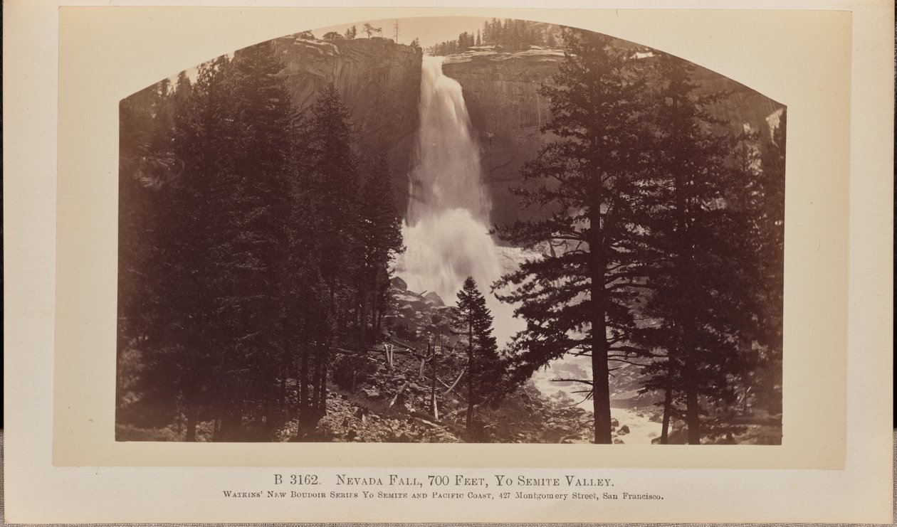 Nevada-vízesés, 700 láb, Yosemite-völgy alkotó: Carleton Watkins