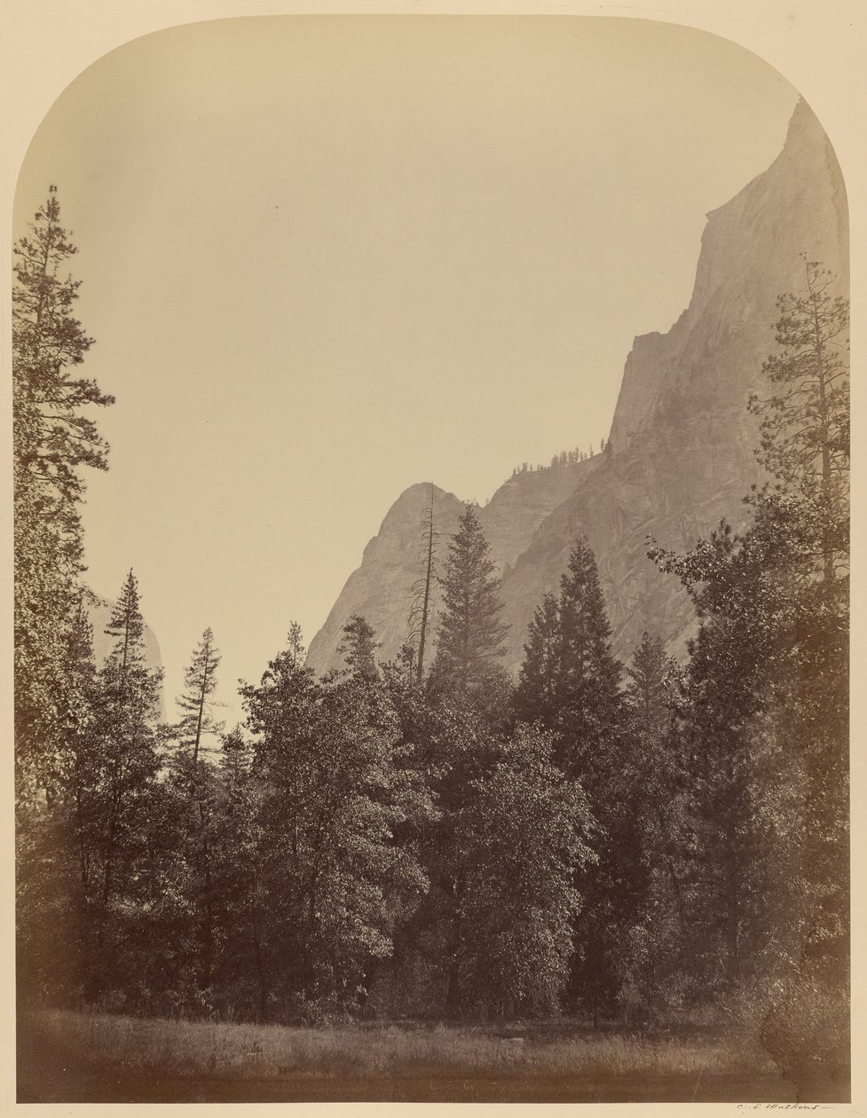A Half Dome körvonalnézete - 4967 láb, Yo Semite alkotó: Carleton Watkins