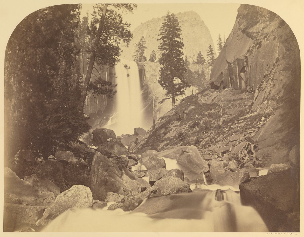 Piwayac - Vernal-vízesés - 300 láb - Yosemite alkotó: Carleton Watkins