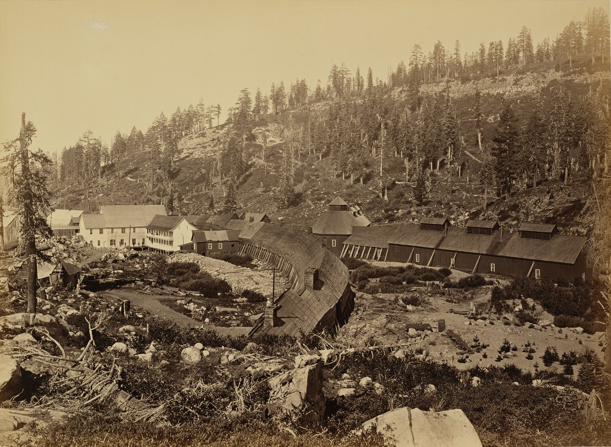 Summit állomás az alagút nyugati végével, C.P.R.R. alkotó: Carleton Watkins