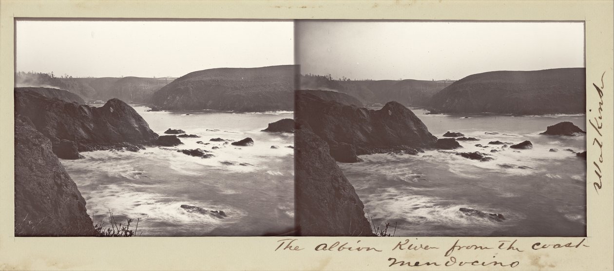 Az Albion folyó a partról, Mendocino alkotó: Carleton Watkins