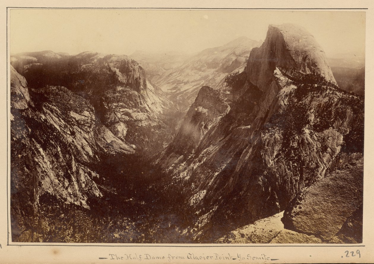 A Half Dome a Glacier Pointról, Yosemite alkotó: Carleton Watkins