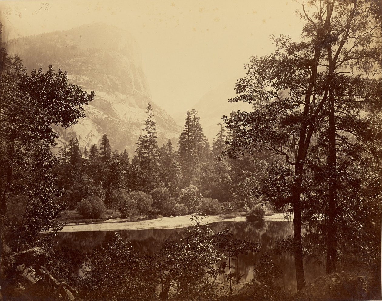 [„A tó” - Yosemite-völgy] / [Tópart] / [Ah-Wi-Yah-tó, Yosemite] / [Mirror Lake és Watkins-hegy, Yosemite] alkotó: Carleton Watkins
