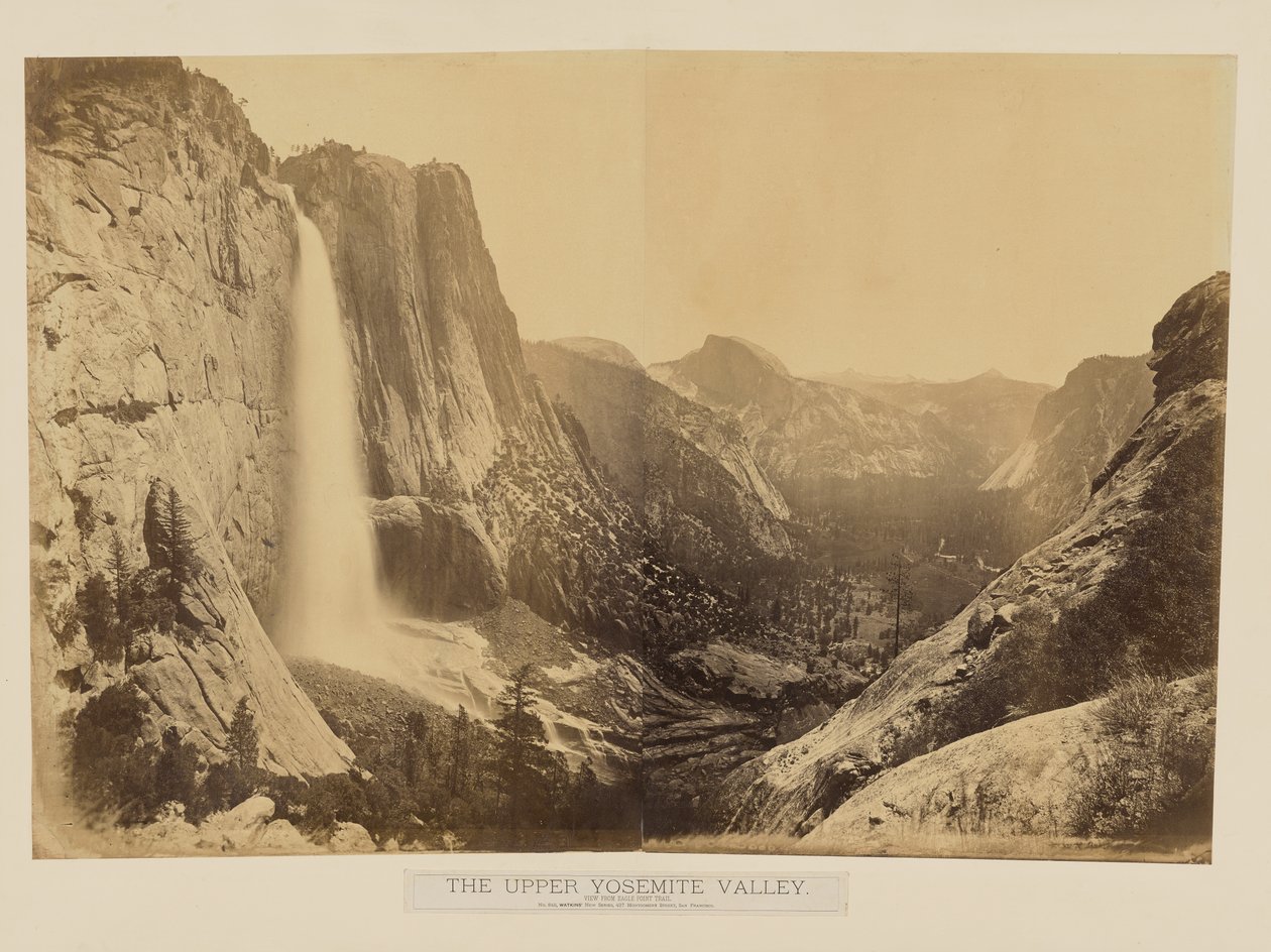 A felső Yosemite-völgy. Kilátás az Eagle Point ösvényről. alkotó: Carleton Watkins