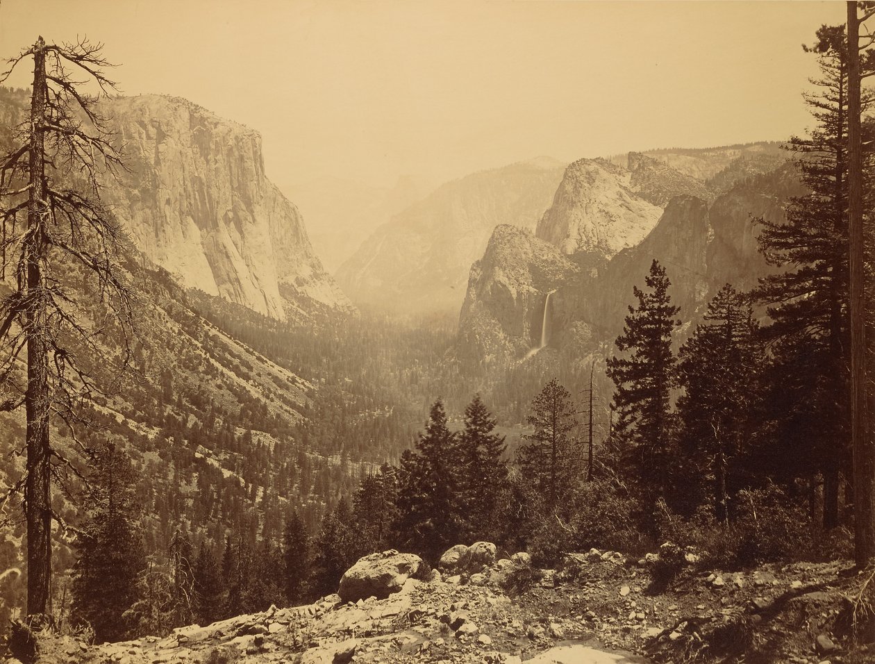 A Yosemite-völgy az Inspiration Pointról, Mariposa-ösvény / A völgy általános képe az Inspiration Pointról alkotó: Carleton Watkins