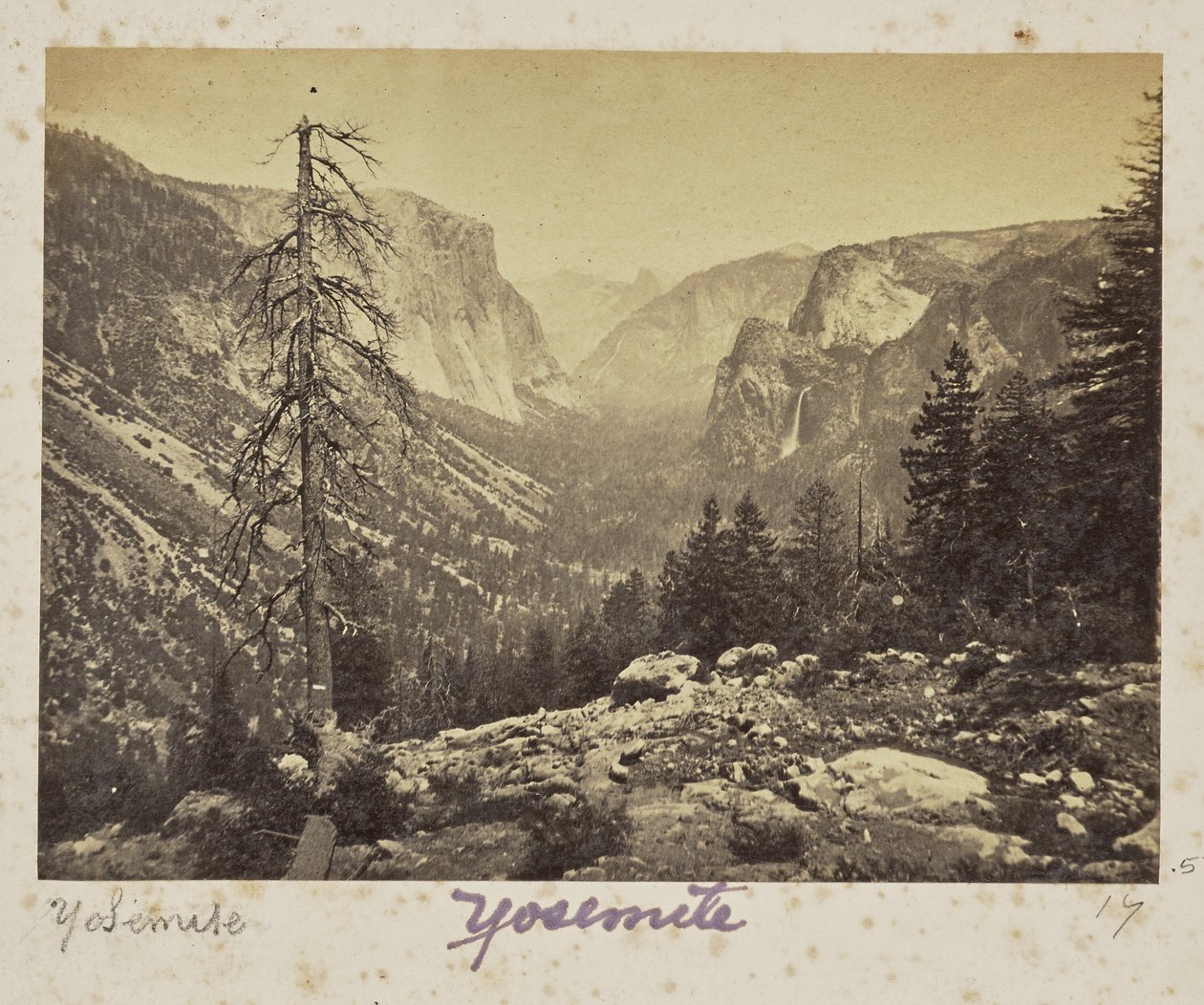 A Yosemite-völgy a Mariposa-ösvényről, Yosemite-völgy, Mariposa megye, Kalifornia (1138. sz.) alkotó: Carleton Watkins