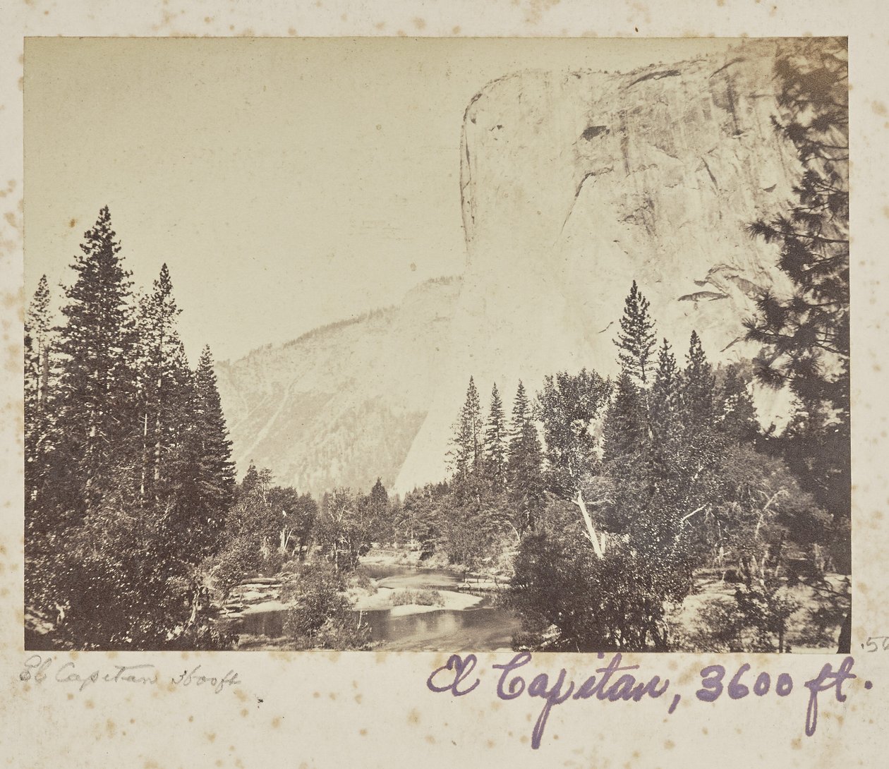 Tutocanula - El Capitan - 3600 láb, Yosemite-völgy, Mariposa megye, Kalifornia (1010. sz.) alkotó: Carleton Watkins