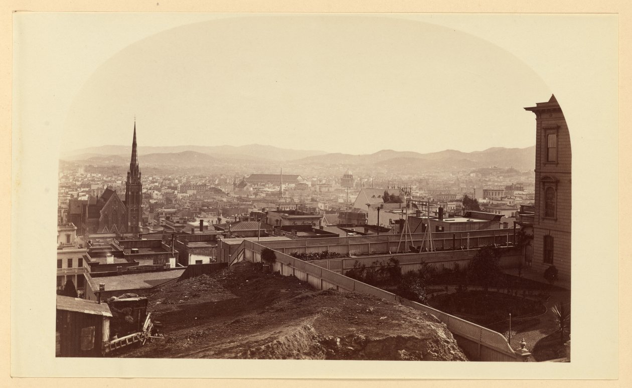 [Kilátás Crocker úr lakóházából, Cal St. Hill, délkeleti irányban] alkotó: Carleton Watkins