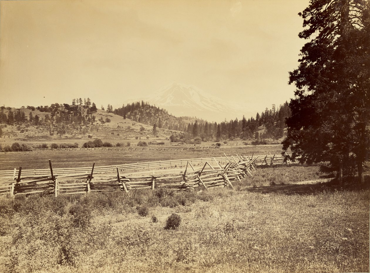 [Kilátás a Shasta-hegyre] alkotó: Carleton Watkins