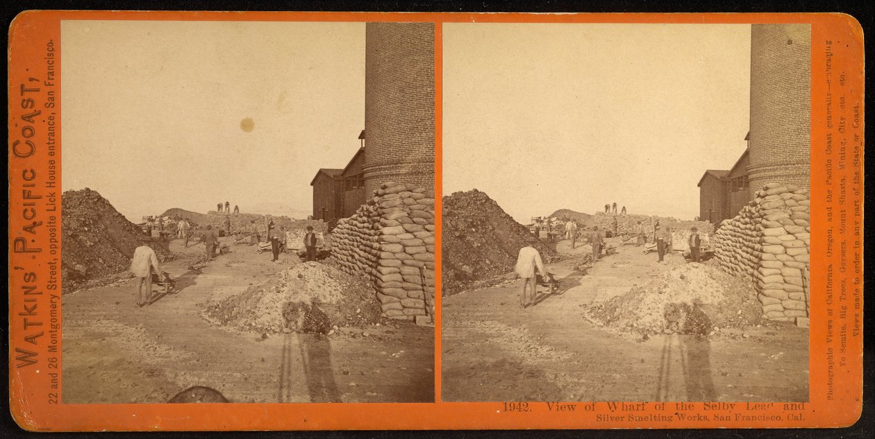 Kilátás a Selby ólom- és ezüstkohászat rakpartjára, San Francisco, Cal alkotó: Carleton Watkins