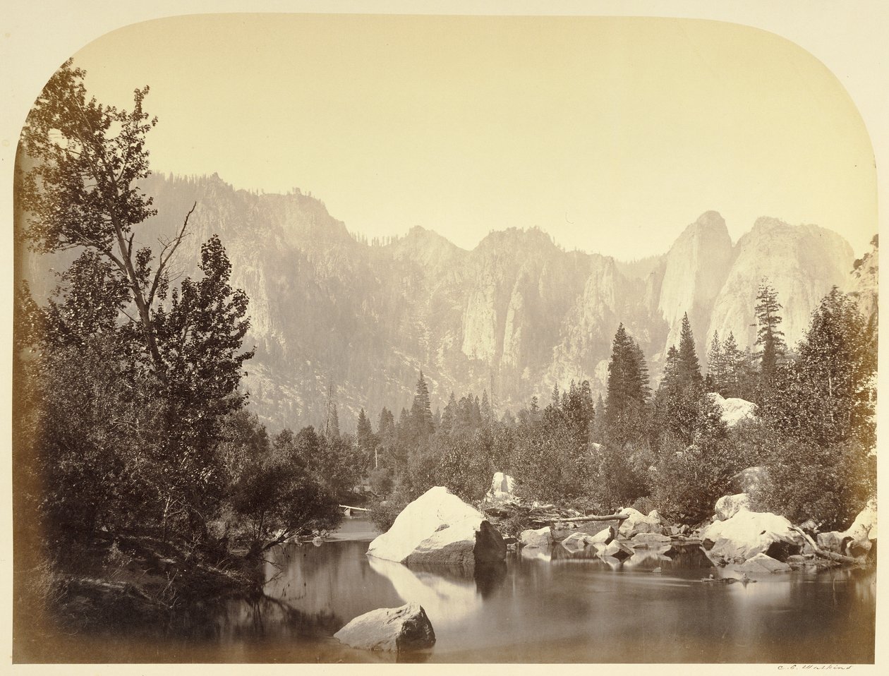 Kilátás a Mercedre - Yo Semite alkotó: Carleton Watkins