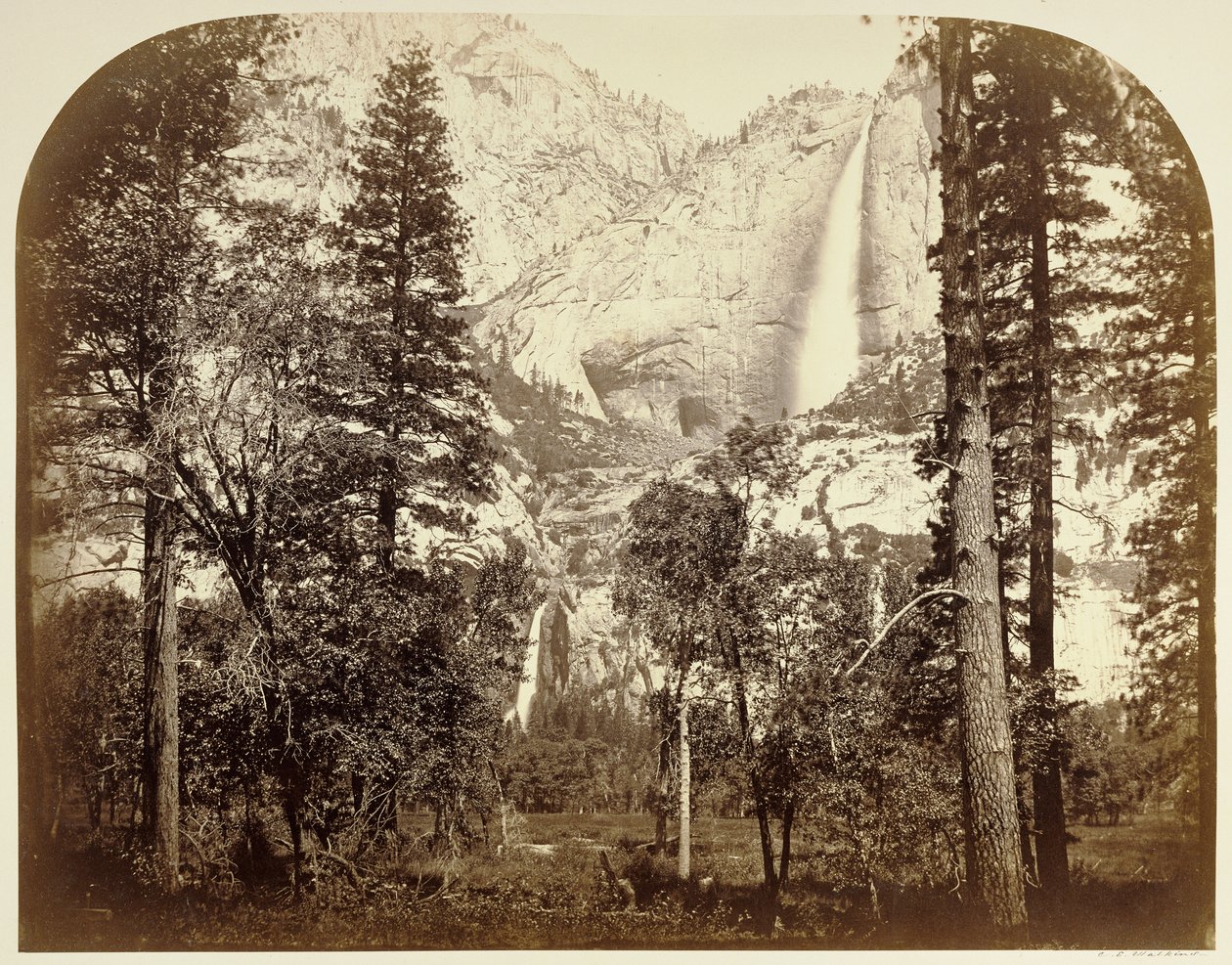 Yo Semite Falls (a felső házból) 2477 ft. alkotó: Carleton Watkins