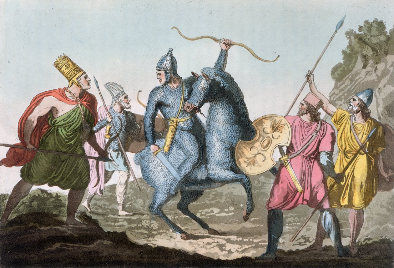 Az Arsacide-dinasztia katonai jelmezei, 1821 alkotó: Carlo Botticelli