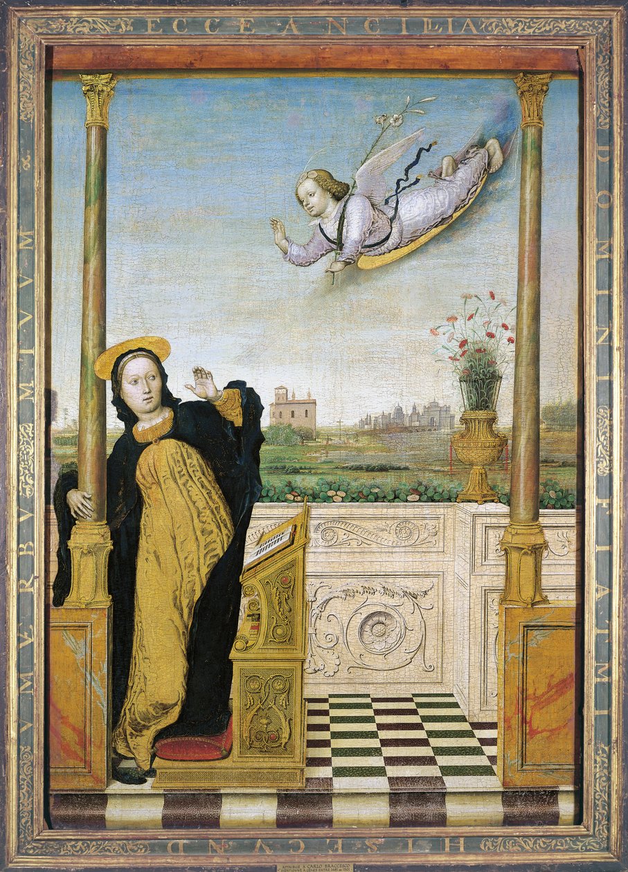 Triptichon, középső tábla: az örömhírdetés alkotó: Carlo Braccesco