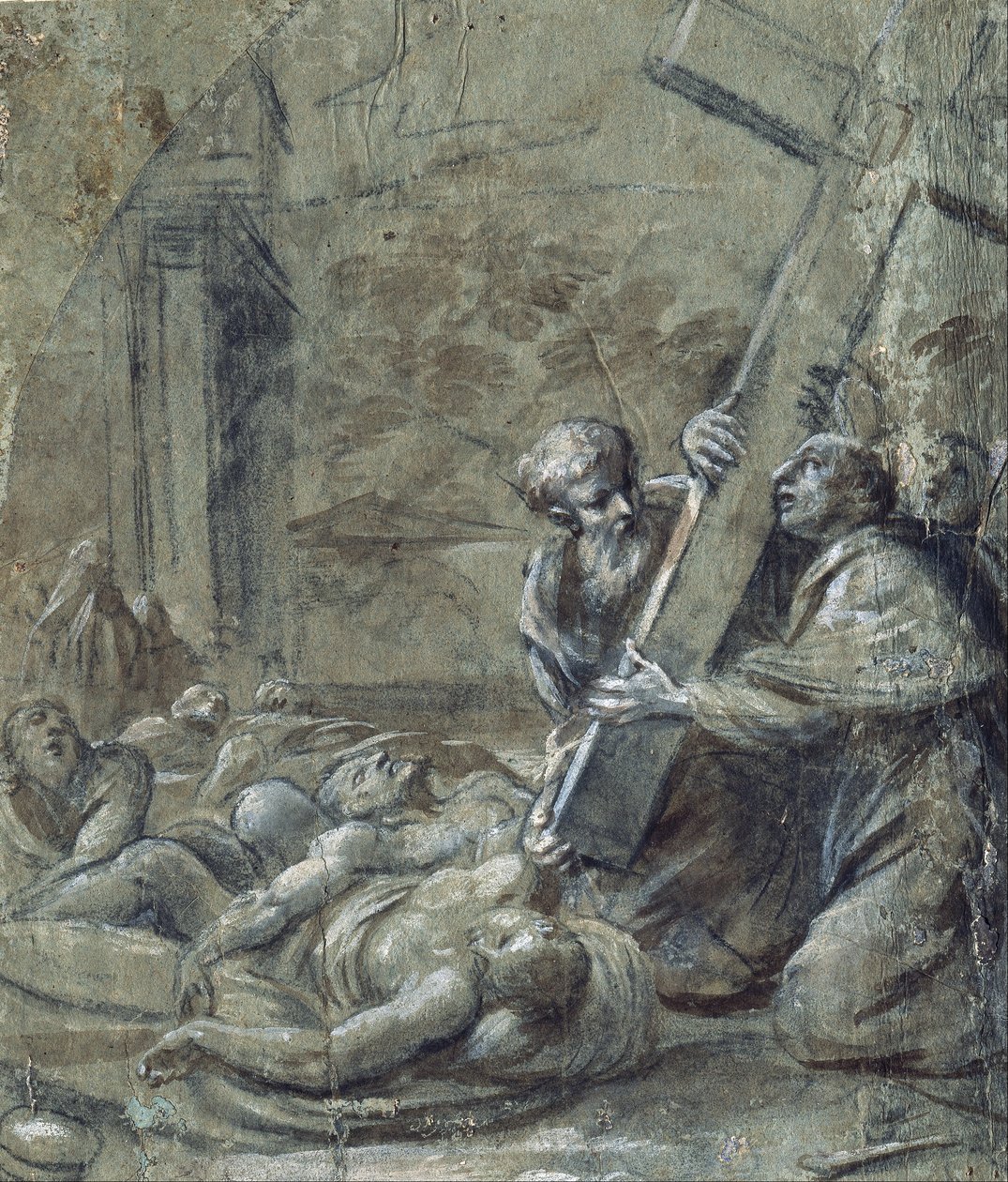 Saint Carlo Borromeo a pestisben szenvedők között alkotó: Carlo Cesi