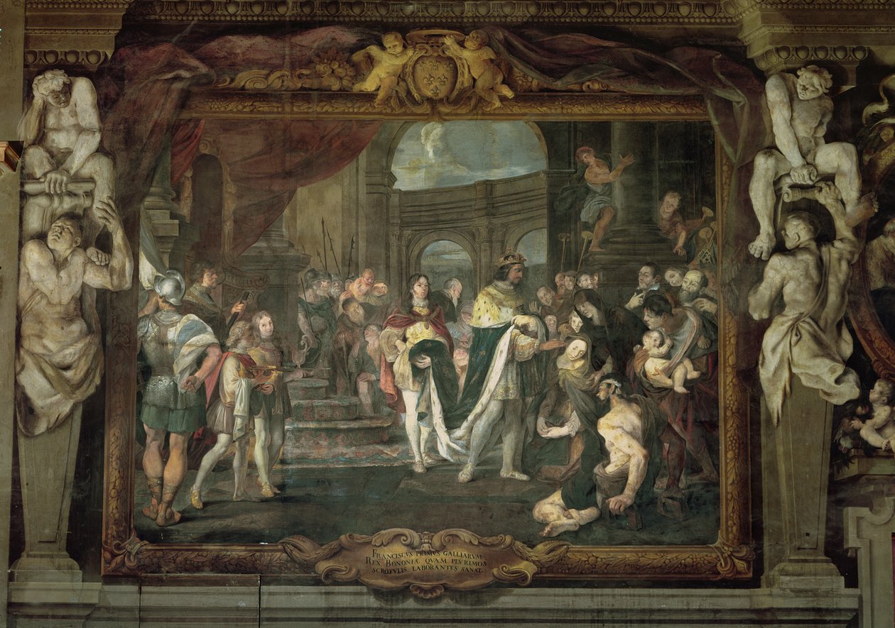 I. Ferenc (1494-1547) A király gonosz megérintése Bolognában alkotó: Carlo Cignani