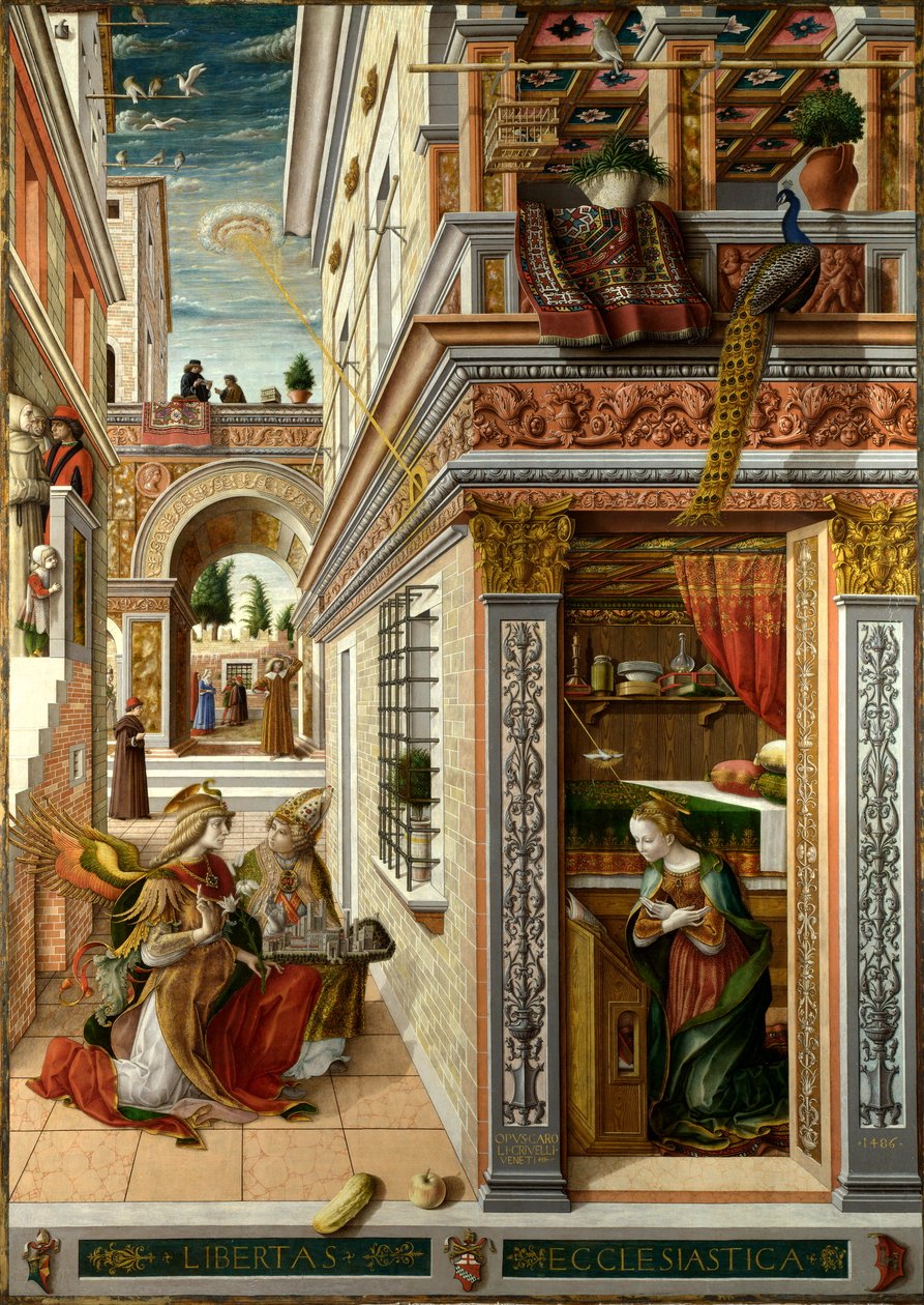 Hirdetés Szent Emídiusszal alkotó: Carlo Crivelli