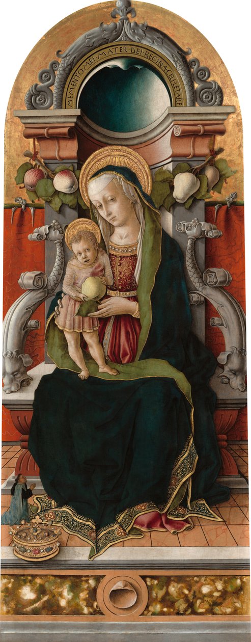 Madonna és gyermeke Donorral trónolt alkotó: Carlo Crivelli