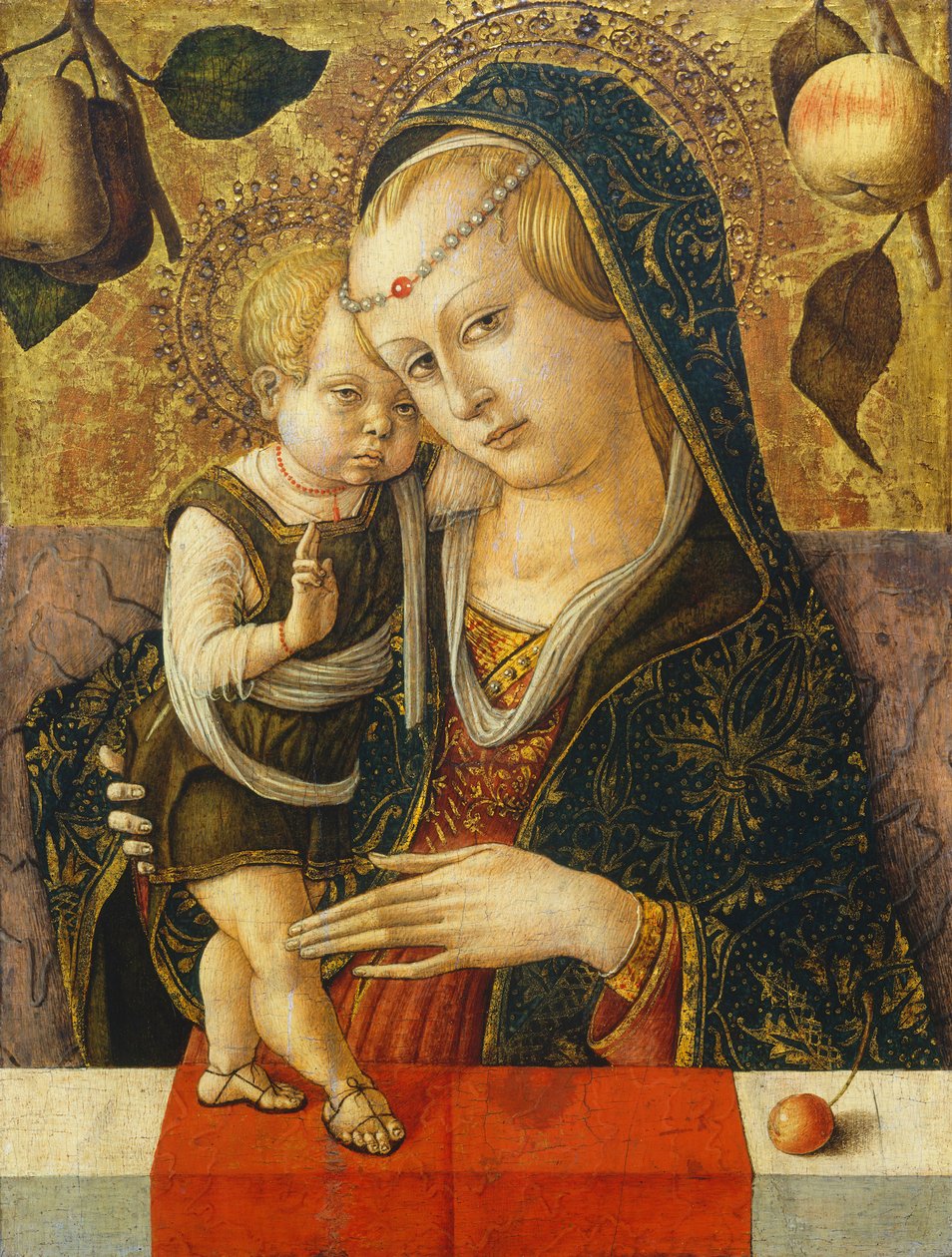 Madonna és gyermeke, c. 1490 (tempera a panelen) alkotó: Carlo Crivelli