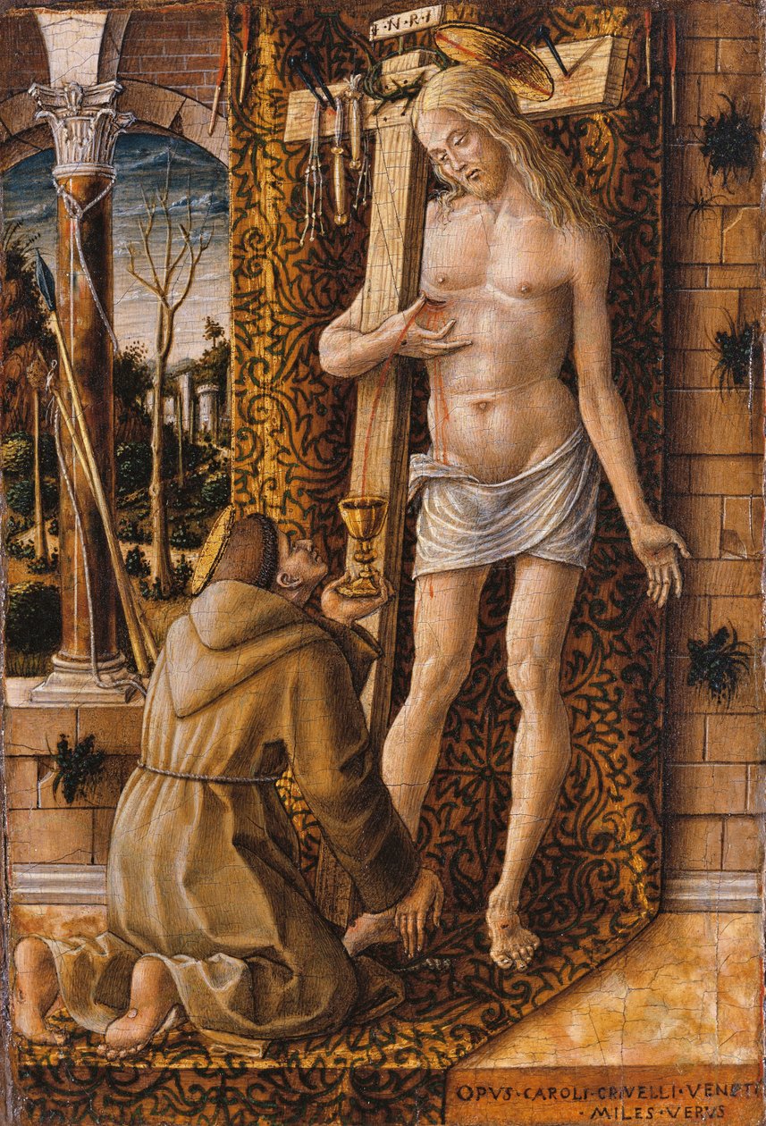 Szent Ferenc Krisztus vérét gyűjti alkotó: Carlo Crivelli
