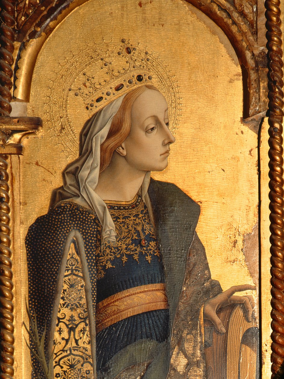 Szent Katalin, részlet a Santa Lucia triptichonból (tempera a táblán) (lásd: 76683) alkotó: Carlo Crivelli