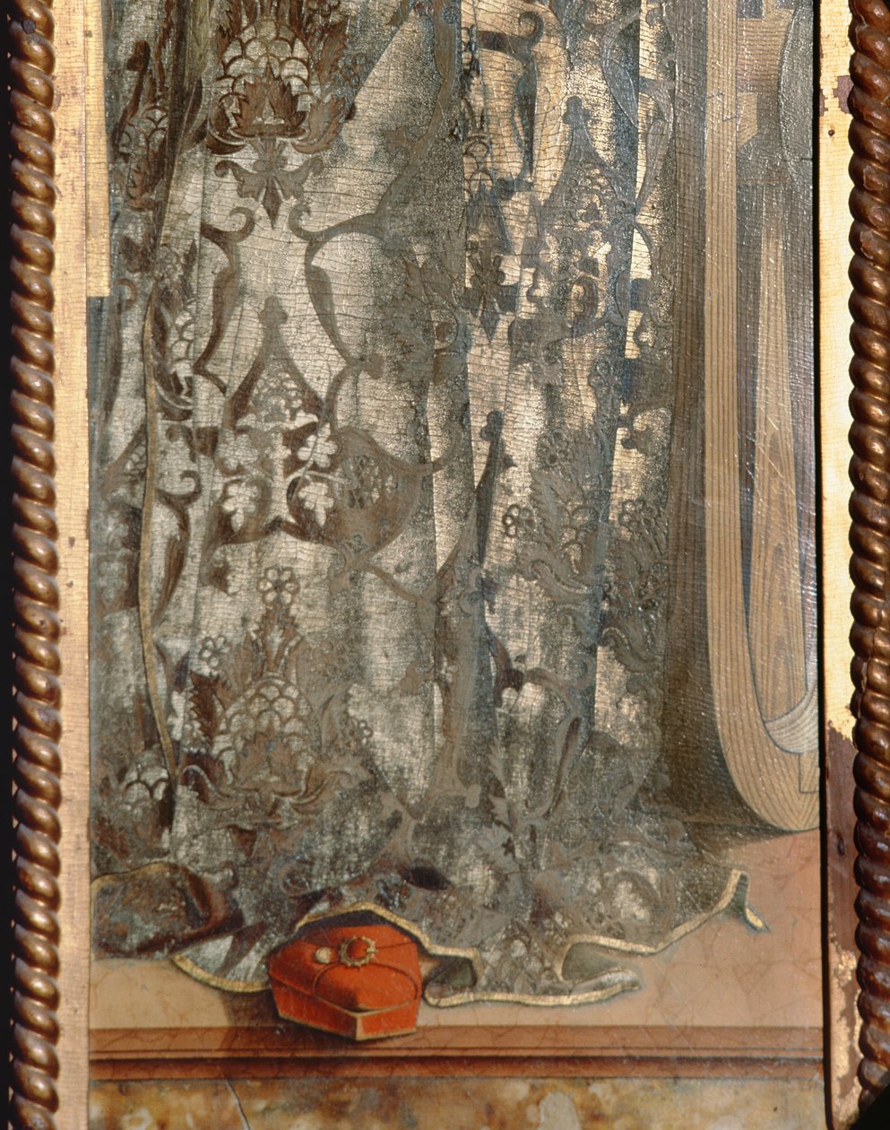 Szent Katalin, köntösének részlete a Santa Lucia triptichon temperából a panelen lásd: 76683 alkotó: Carlo Crivelli