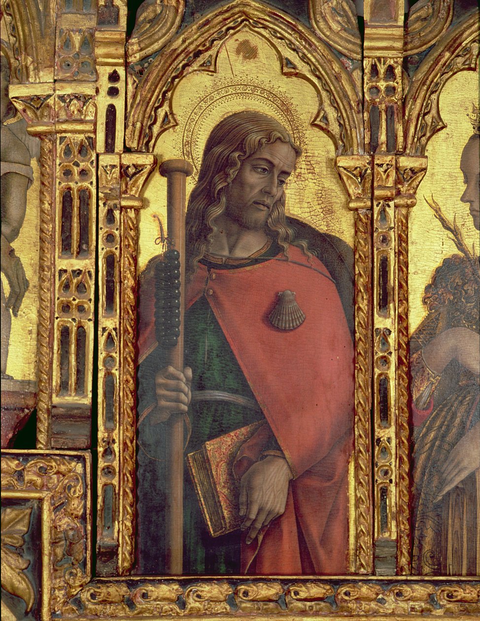 Szent Jakab, részlet a San Martino-i poliptichonból (tempera a táblán) (lásd: 76669) alkotó: Carlo Crivelli