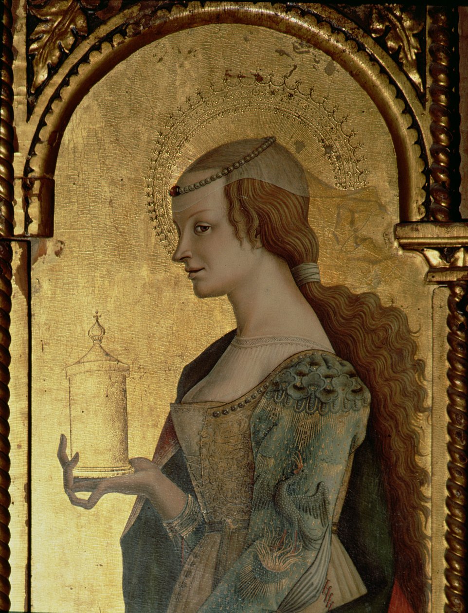 Szent Mária Magdolna, részlet a Santa Lucia triptichonból (tempera a táblán) (lásd: 76686) alkotó: Carlo Crivelli