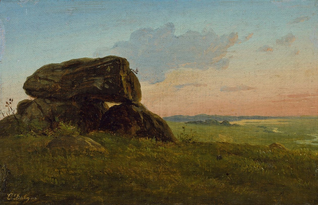 Esti táj dolmennal. Tanulmány. alkotó: Carlo Dalgas