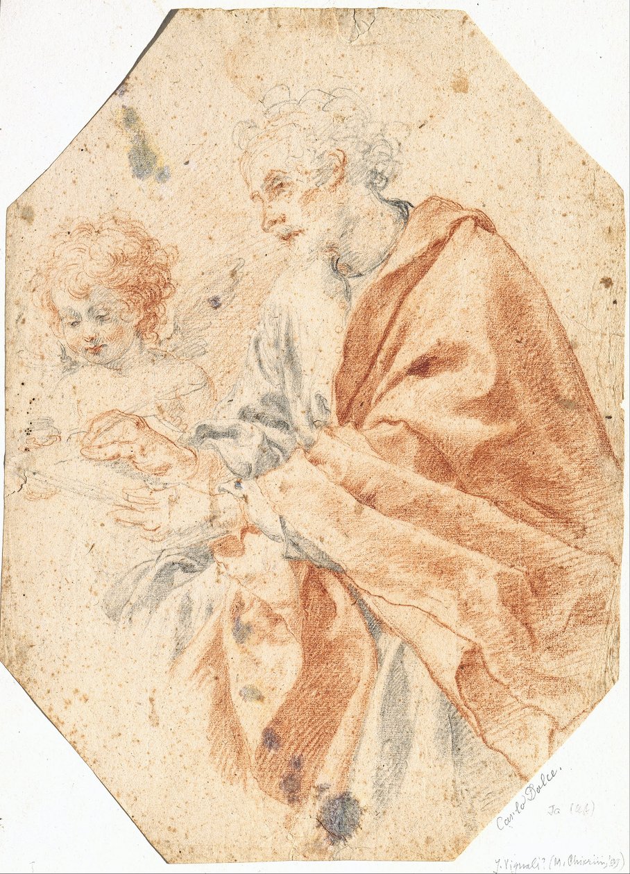 Máté evangélista és az angyal tanulmánya alkotó: Carlo Dolci