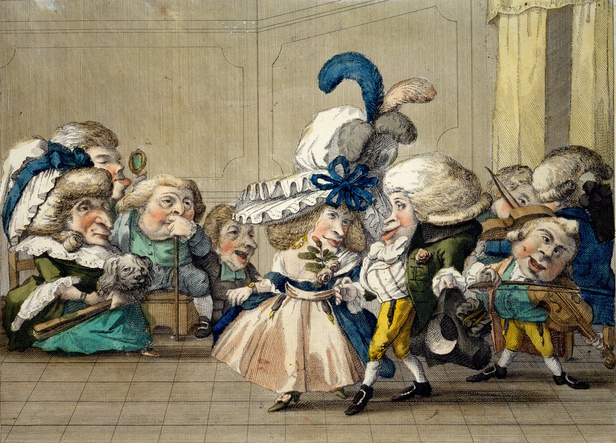 The Ball, 1790 körül (kézzel színezett metszet) alkotó: Carlo Lasinio
