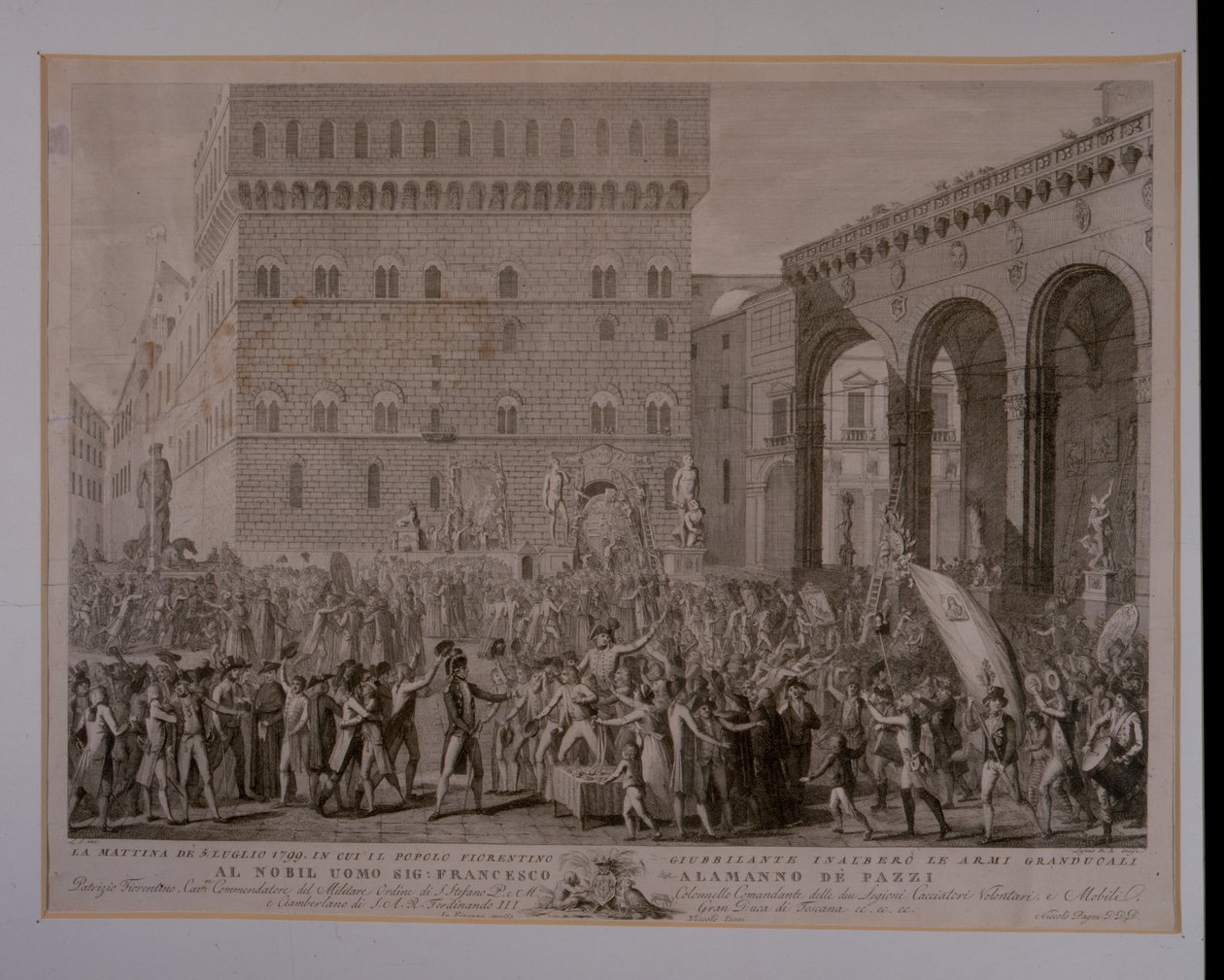 1799. június 3-án reggel, amikor a firenzei nép a nagyhercegi fegyveremelést ünnepelte alkotó: Carlo Lasinio