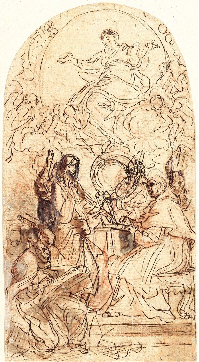 Madonna félholdkor és négy szent alkotó: Carlo Maratta or Maratti