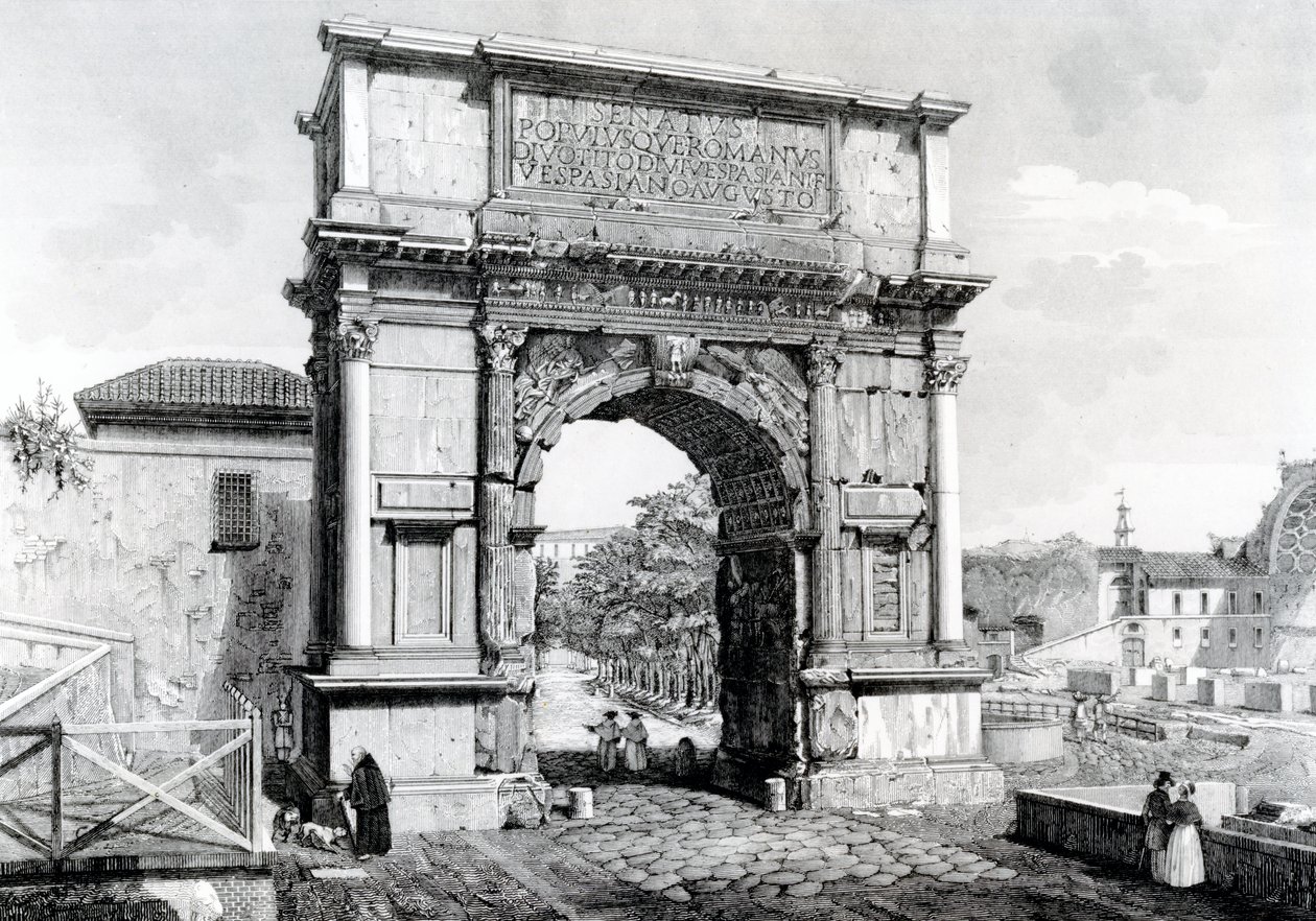 Titus diadalíve, a „Római kilátások” sorozat része, 1845 alkotó: Carlo Piccoli