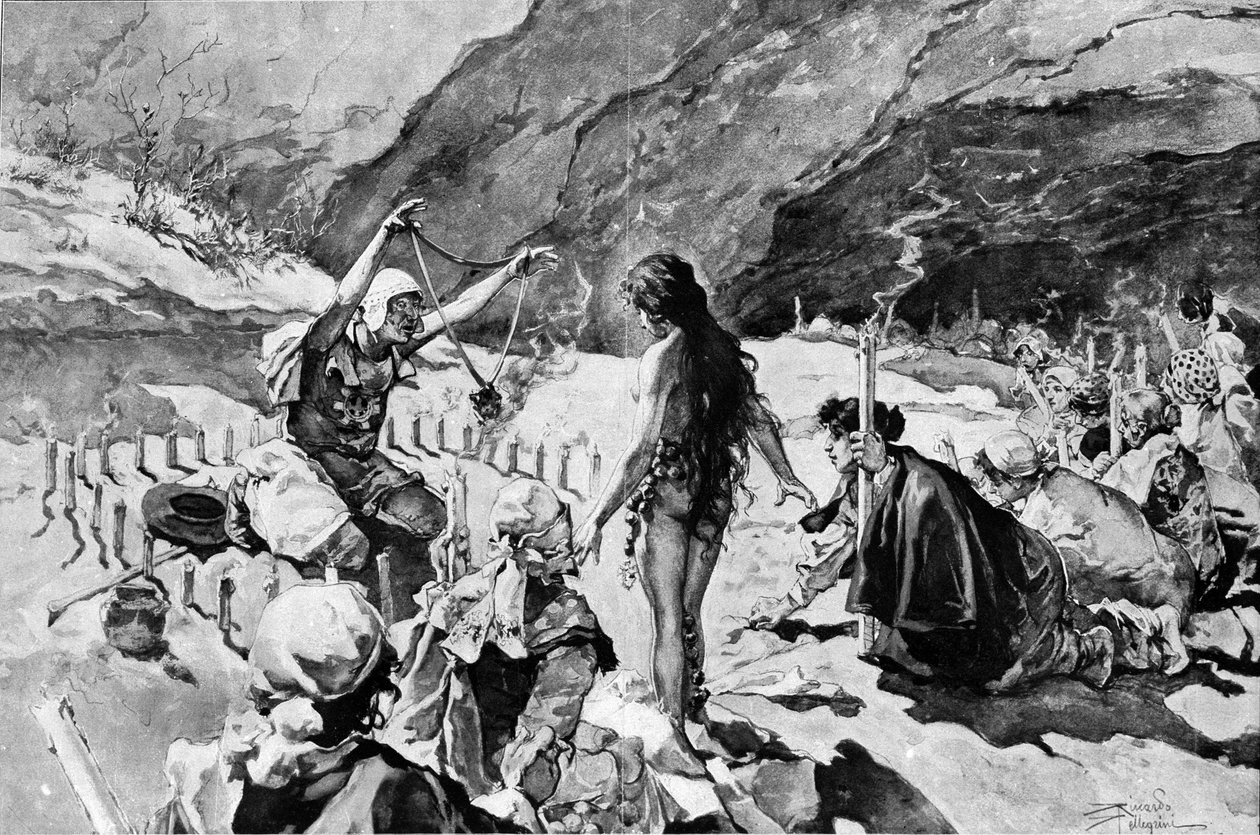 Egy boszorkány ördögűzése a Valle de la Rosee-ban. alkotó: Carlo Pellegrini