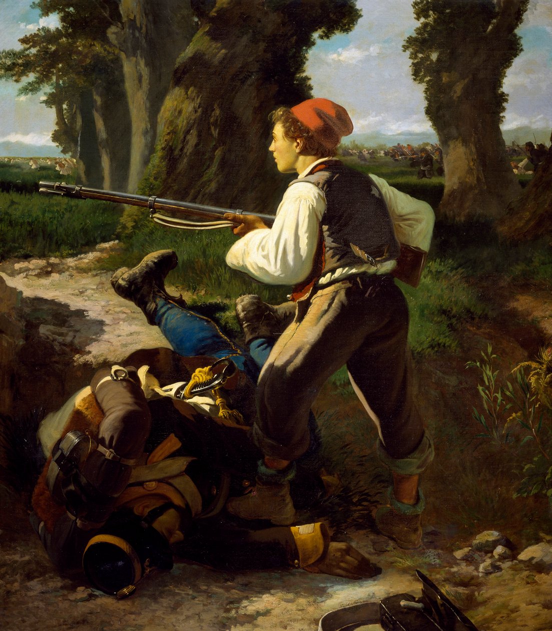 Pasquale Cova a varese-i csatában, 1859. május 26-án, Carlo Ademollo (1825-1911) alkotó: Carlo Ademollo