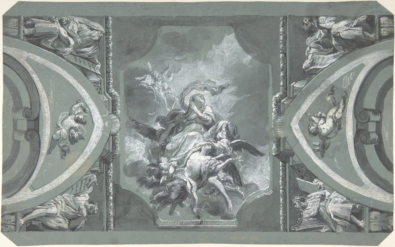 Tanulmány egy boltozat díszítéséhez, 1754-1815. alkotó: Carlo Alberto Baratta